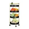 Free Standing Kitchen Storage Shelf Rack Kitchen Rack Floor Multi-layer Movable Trolley Bedroom Dormitory Storage Storage Rack Small Vegetable Rack Home Kitchen Bakers Rack Microwave Oven Stand ( Colo