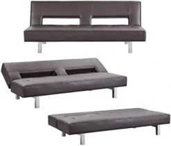 Astrid Futon Sofa Bed Faux Leather Futon Couch Modern Convertible Folding Sofa/Bed Couch With Chrome Legs Reclining Mini Coach Leather Futons Small Couch For Bedroom Living Rooms, Office - Caramel 21 Astrid Futon Sofa Bed Faux Leather Futon Couch Modern Convertible Folding Sofa/Bed Couch With Chrome Legs Reclining Mini Coach Leather Futons Small Couch For Bedroom Living Rooms, Office - Caramel -Safavieh Furniture 313h7XgfgL. AC