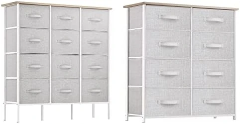 Tall Dresser, Organizer Unit, Living Room, Hallway, Closets & Nursery-Sturdy Steel Frame, Wooden Top & Easy Pull Fabric Bins & Fabric Dresser, Tall Dresser, Storage Tower, Light Grey 15 Tall Dresser, Organizer Unit, Living Room, Hallway, Closets & Nursery-Sturdy Steel Frame, Wooden Top & Easy Pull Fabric Bins & Fabric Dresser, Tall Dresser, Storage Tower, Light Grey - Image 15
