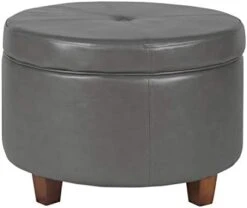 HomePop Round Leatherette Storage Ottoman With Lid, Chocolate Brown Large 23 HomePop Round Leatherette Storage Ottoman With Lid, Chocolate Brown Large -Safavieh Furniture 314Cv38yxhL. AC