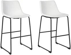 Signature Design By Ashley Centiar 24" Counter Height Modern Bucket Barstool Set Of 2,Faux Leather, Brown -Safavieh Furniture 314N52PA1dL. AC