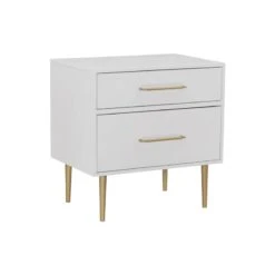 Home Square Wood Two Drawer Nightstand In White Finish - Set Of 2 -Safavieh Furniture 314uRnZIU7L 1
