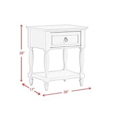 Picket House Furnishings Gia 1-Drawer Nightstand In White -Safavieh Furniture 3152ETUlRkL