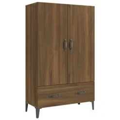 VidaXL Highboard Brown Oak 27.6"x12.2"x45.3" Engineered Wood -Safavieh Furniture 315dOWrVApL