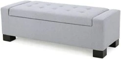 Christopher Knight Home Guernsey Fabric Storage Ottoman, Charcoal -Safavieh Furniture 315sVZuEaZL. AC