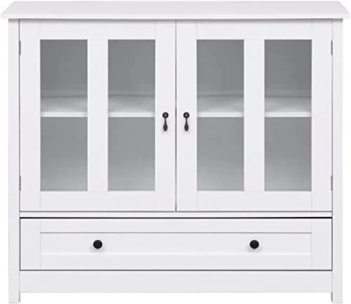 Nozama White Wine Cabinet With Storage Modern Buffet Server Sideboard With 2 Door Cabinets For Kitchen Room Kitchen Bar Storage Cabinet Cupboard 6 Nozama White Wine Cabinet With Storage Modern Buffet Server Sideboard With 2 Door Cabinets For Kitchen Room Kitchen Bar Storage Cabinet Cupboard - Image 6