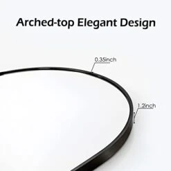 HARRITPURE 24" X 36" Arch Mirror Bathroom Wall Mounted Mirrors Black Vanity Mirror With Metal Frame For Bedroom Living Room Entryway -Safavieh Furniture 3167QZc17pL