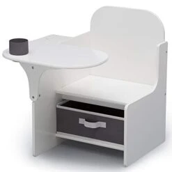 Delta Children MySize Chair Desk With Storage Bin - Greenguard Gold Certified, Bianca White