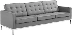 Modway Loft Tufted Button Faux Leather Upholstered Sofa In Silver Tan -Safavieh Furniture 316B22f5JxL. AC