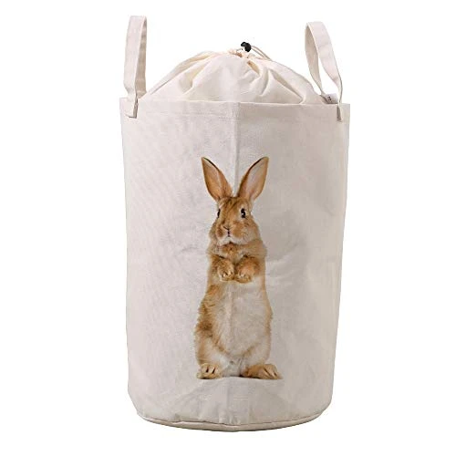 LifeCustomize Large Laundry Basket Hamper Floral Rabbit Bunny Collapsible Drawstring Round Clothing Storage Baskets Nursery Baby Toy Organizer 7 LifeCustomize Large Laundry Basket Hamper Floral Rabbit Bunny Collapsible Drawstring Round Clothing Storage Baskets Nursery Baby Toy Organizer - Image 7