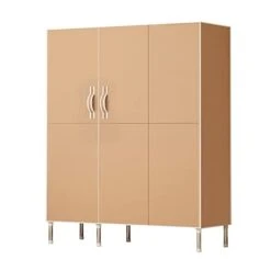 HMGGDD Wardrobe Double The Door Style Multifunctional Storage Folding Assembly Home Cloth Wardrobe