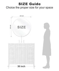 USHOWER 24" Round Frameless Wall Mirror With Beveled Edge - Circle Mirror For Bathroom & Vanity, Elegant & Simple Look