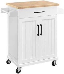 Yaheetech Kitchen Cart With Spice Rack Towel Holder, Kitchen Island With Drawer For Dining Room Kitchen Living Room, White -Safavieh Furniture 3174Q2g9yL. AC