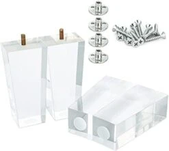 Ornavo Home Set Of 4 Square Mid-Century Modern 6 Inch Clear Acrylic Furniture Legs Replacement For Sofa, Couch, Armchair And Ottoman -Safavieh Furniture 317FCyqMccL. AC