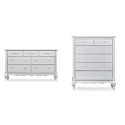 Evolur Aurora 7 Drawer Double Dresser, Ivory Lace, 54x20.3x34 Inch (Pack Of 1) -Safavieh Furniture 317Ow2utpL