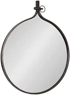Kate And Laurel Yitro Round Industrial Modern Metal Framed Wall Mirror, 23.5x28.5, Black -Safavieh Furniture 317gYmwWiiL. AC