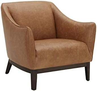 Amazon Brand – Rivet Bayard Contemporary Leather Accent Chair With Curved Armrests, 33.5"W, Cognac 6 Amazon Brand – Rivet Bayard Contemporary Leather Accent Chair With Curved Armrests, 33.5"W, Cognac - Image 6