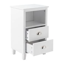 Simple And Modern 2 Drawers Cabinet Bedside Table, MDF Spray Paint High Legs Bedside Table, For Living Room, Bedroom, Hallway, Entryway Nightstand -Safavieh Furniture 317xhND2mQL
