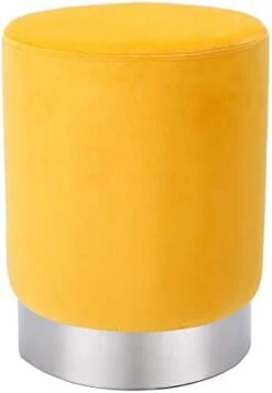 BIRDROCK HOME Round Grey Velvet Ottoman Foot Stool – Soft Compact Padded Vanity Stool - Great For The Living Room, Bedroom And Kids Room - Small Furniture (Grey) -Safavieh Furniture 3182KfJ5BbL. AC