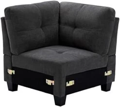 Flesser Loveseat Sofa Couch For Small Spaces With Storage Ottoman Modular Fabric Couch Sectional Sofa Set 2 Seater Sofa Sectional Sets With Pillows For Living Room Office Home, Dark Grey -Safavieh Furniture 318W78l7c4L. AC