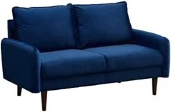 INSTORY Modern Sofa Set Velvet Sofa & Loveseat Set 2 Piece Tufted Couch Set With Wooden Legs For Living Room, Office - Space Blue -Safavieh Furniture 318ox1FukPL. AC