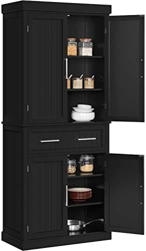 Yaheetech Kitchen Pantry Storage Cabinet With Doors And Adjustable Shelves, Freestanding Pantry Cabinets With Drawer, Modern Farmhouse Pantry Cupboard For Kitchen, Dinning Room, Living Room, White 5 Yaheetech Kitchen Pantry Storage Cabinet With Doors And Adjustable Shelves, Freestanding Pantry Cabinets With Drawer, Modern Farmhouse Pantry Cupboard For Kitchen, Dinning Room, Living Room, White - Image 5