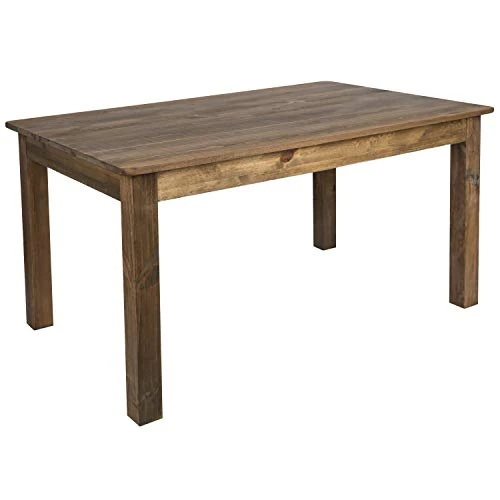 Merrick Lane Jessamine 60" X 38" Rectangular Antique Rustic Solid Pine Farm Dining Table 4 Merrick Lane Jessamine 60" X 38" Rectangular Antique Rustic Solid Pine Farm Dining Table - Image 4