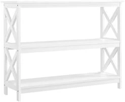 Topeakmart 42 Inch Long Console Sofa Table X Design Narrow Entryway Hallway Table W/ 3 Storage Shelves For Living Room, White -Safavieh Furniture 319WfB6yI7S. AC