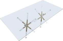 Meridian Furniture Mercury Collection Modern | Contemporary Tempered Glass Top Dining Table With Acrylic And Gold Durable Metal Base, Rectangular -Safavieh Furniture 319mYrXtnkL