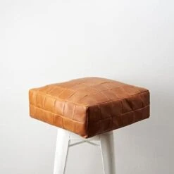 MARRAKESH STYLE Comfortable Leather Ottoman Pouf - Handmade Unstuffed Moroccan Pouf Cover - Square Pouf & Foot Rest Ottoman - Perfect For Living Rooms Bedrooms & Kids Room - Square Brown 23 MARRAKESH STYLE Comfortable Leather Ottoman Pouf - Handmade Unstuffed Moroccan Pouf Cover - Square Pouf & Foot Rest Ottoman - Perfect For Living Rooms Bedrooms & Kids Room - Square Brown -Safavieh Furniture 31A5x2 7kL. AC