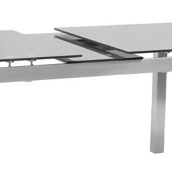 Armen Living Brushed Stainless Steel Tempered Glass Top Extension Dining Table, Height, Gray -Safavieh Furniture 31AASx6JghL