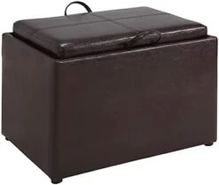 Convenience Concepts Designs4Comfort Accent Storage Ottoman With Reversible Tray, Espresso Faux Leather 22.75 X 15.75 X 16 21 Convenience Concepts Designs4Comfort Accent Storage Ottoman With Reversible Tray, Espresso Faux Leather 22.75 X 15.75 X 16 -Safavieh Furniture 31Bm2nbQdBL. AC