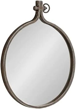 Kate And Laurel Yitro Round Industrial Modern Metal Framed Wall Mirror, 23.5x28.5, Black -Safavieh Furniture 31C9vA oC3L. AC