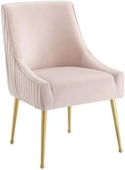 Modway Discern Pleated Back Upholstered Performance Velvet Dining Chair, Pink -Safavieh Furniture 31CLfFRxt2L. AC