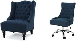 Christopher Knight Home Toddman High-Back Velvet Club Chair, Grey & GDFStudio Leona Modern Glam Tufted Velvet Wingback Loveseat, Gray And Dark Brown -Safavieh Furniture 31CRmeP1ujL. AC