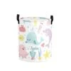 Personalized Laundry Basket Hamper,Cute Ocean Animal,Collapsible Storage Baskets With Handles For Kids Room,Clothes, Nursery Decor