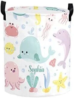 Personalized Laundry Basket Hamper,Cute Ocean Animal,Collapsible Storage Baskets With Handles For Kids Room,Clothes, Nursery Decor 22 Personalized Laundry Basket Hamper,Cute Ocean Animal,Collapsible Storage Baskets With Handles For Kids Room,Clothes, Nursery Decor -Safavieh Furniture 31CSHLimBZL. AC