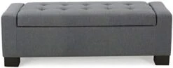 Christopher Knight Home Guernsey Fabric Storage Ottoman, Charcoal -Safavieh Furniture 31CljhDsSzL. AC