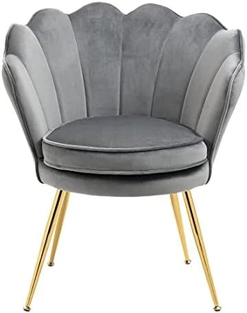 ZJhome Modern Accent Velvet Chairs Set Of 2 Comfy Upholstered Vanity Chairs For Bedroom Shell-Shaped Armchair Dining Chairs With Golden Metal Legs Desk Chair Makeup Chairs For Living Room(Beige) 10 ZJhome Modern Accent Velvet Chairs Set Of 2 Comfy Upholstered Vanity Chairs For Bedroom Shell-Shaped Armchair Dining Chairs With Golden Metal Legs Desk Chair Makeup Chairs For Living Room(Beige) - Image 10