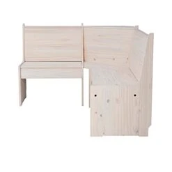 Riverbay Furniture Pine Wood Indoor 3 Piece Kitchen Corner Table Booth Bench Breakfast Dining Nook Set In Antique White -Safavieh Furniture 31D5bzsm2rL