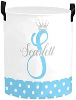 Personalized Laundry Basket Hamper,Princess Pink Dots,Collapsible Storage Baskets With Handles For Kids Room,Clothes, Nursery Decor -Safavieh Furniture 31EH42pTnAL. AC