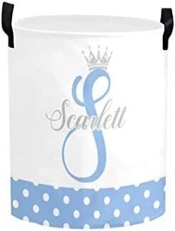 Personalized Laundry Basket Hamper,Princess Pink Dots,Collapsible Storage Baskets With Handles For Kids Room,Clothes, Nursery Decor -Safavieh Furniture 31ESTinodXL. AC