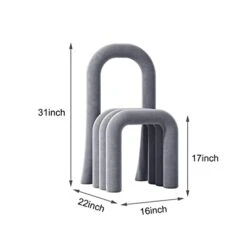 QQXX Velvet Footstool Ottoman,U-Shaped Footrest Stool With Backrest,Small Foot Stool Makeup Stool For Entryway, Modern Upholstered Sofa Seat Step Stool For Living Room Bedroom Decor(16x22x31inch, B) -Safavieh Furniture 31EhySyrCxL