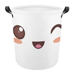 HoaMoya Collapsible Kawaii Funny Expression Laundry Hamper Cute Face Nursery Hamper Large Waterproof Clothes Toy Storage Basket Bin For Kids Boys Girls Bedroom Bathroom