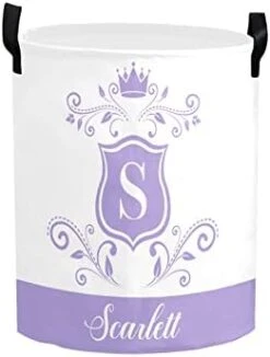 Personalized Laundry Basket Hamper,Princess Pink Dots,Collapsible Storage Baskets With Handles For Kids Room,Clothes, Nursery Decor -Safavieh Furniture 31FkhUgUcaL. AC