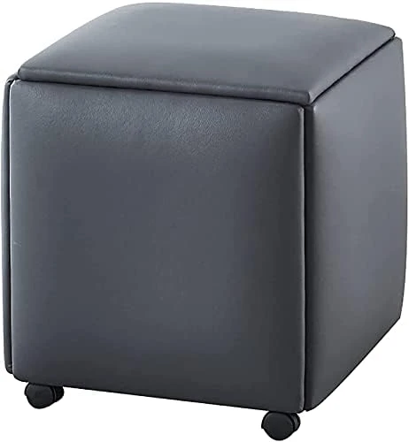 KIPMIK Modern Lightweight Functional Vanity Stool Upholstered Leather Vanity Chairs With Heavy Duty Legs & Universal Wheels, Suitable For Living Room (Color : Gray) 10 KIPMIK Modern Lightweight Functional Vanity Stool Upholstered Leather Vanity Chairs With Heavy Duty Legs & Universal Wheels, Suitable For Living Room (Color : Gray) - Image 10