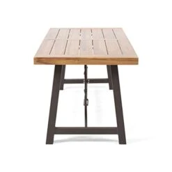 Christopher Knight Home Obharnait Industrial Dining Table, Teak Finish, Rustic Metal 7 Christopher Knight Home Obharnait Industrial Dining Table, Teak Finish, Rustic Metal -Safavieh Furniture 31H1meI0fUL