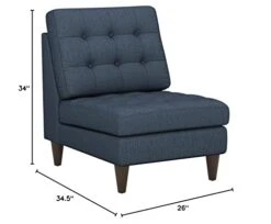 Modway Empress Mid-Century Modern Upholstered Fabric Side Armless Lounge Accent Chair Azure -Safavieh Furniture 31H5Je9n8XL