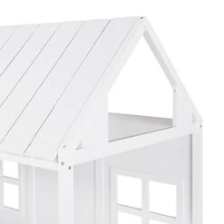 House Bed With Trundle, Twin House Bed For Kids, Wooden Platform Bed Frame With Headboard And Roof, For Girls Boys (Twin Size, White) 18 House Bed With Trundle, Twin House Bed For Kids, Wooden Platform Bed Frame With Headboard And Roof, For Girls Boys (Twin Size, White) -Safavieh Furniture 31HIa29P64L