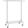 SONGMICS Heavy Duty Metal Clothes Rail With Shoes Shelf, Maximum Load Of 50 Kg, One Rod, Silver
